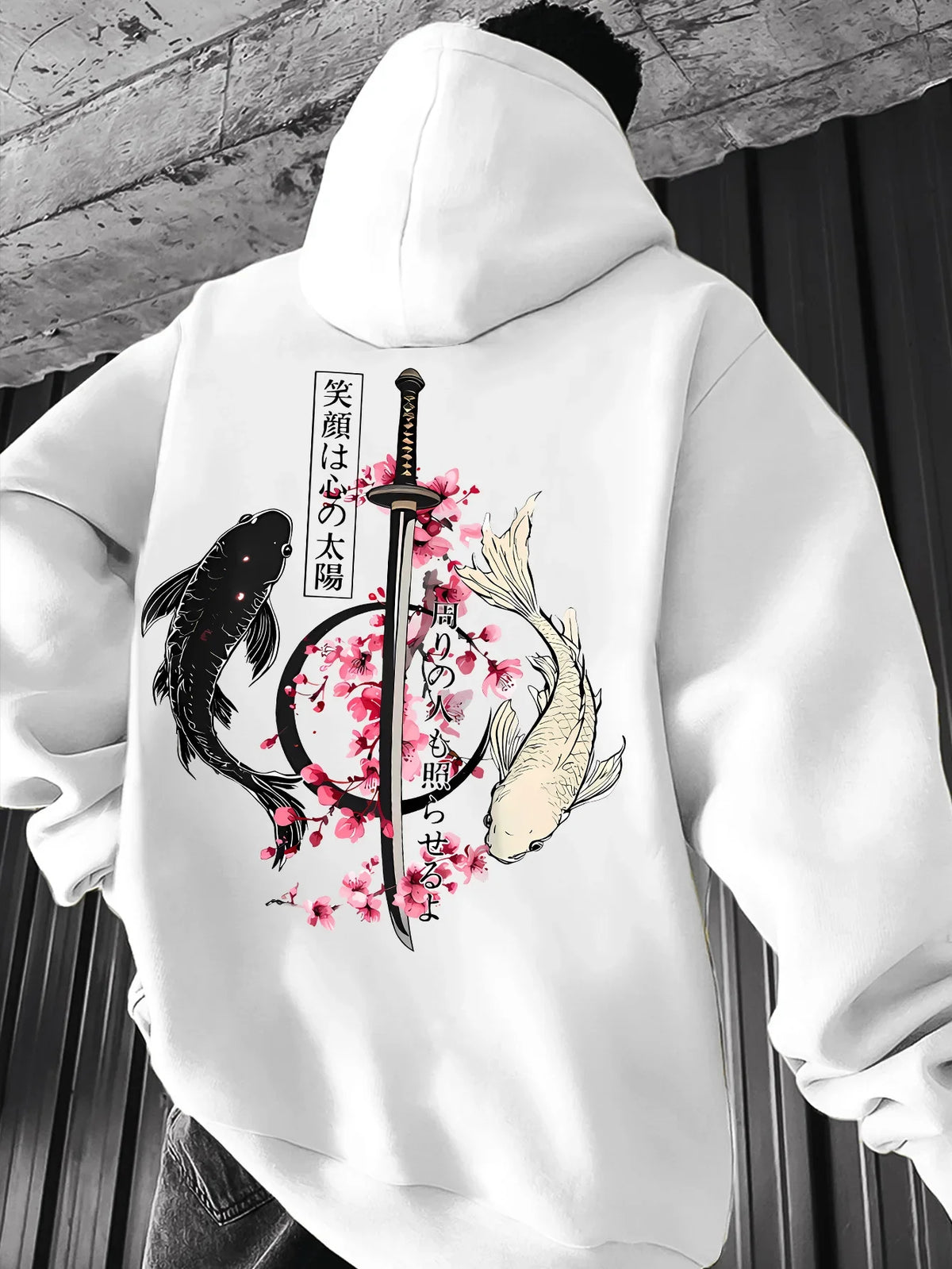 Men's autumn/winter fashionable printed hooded fleece sweatshirt versatile sporty casual loose oversized hooded top unisex style