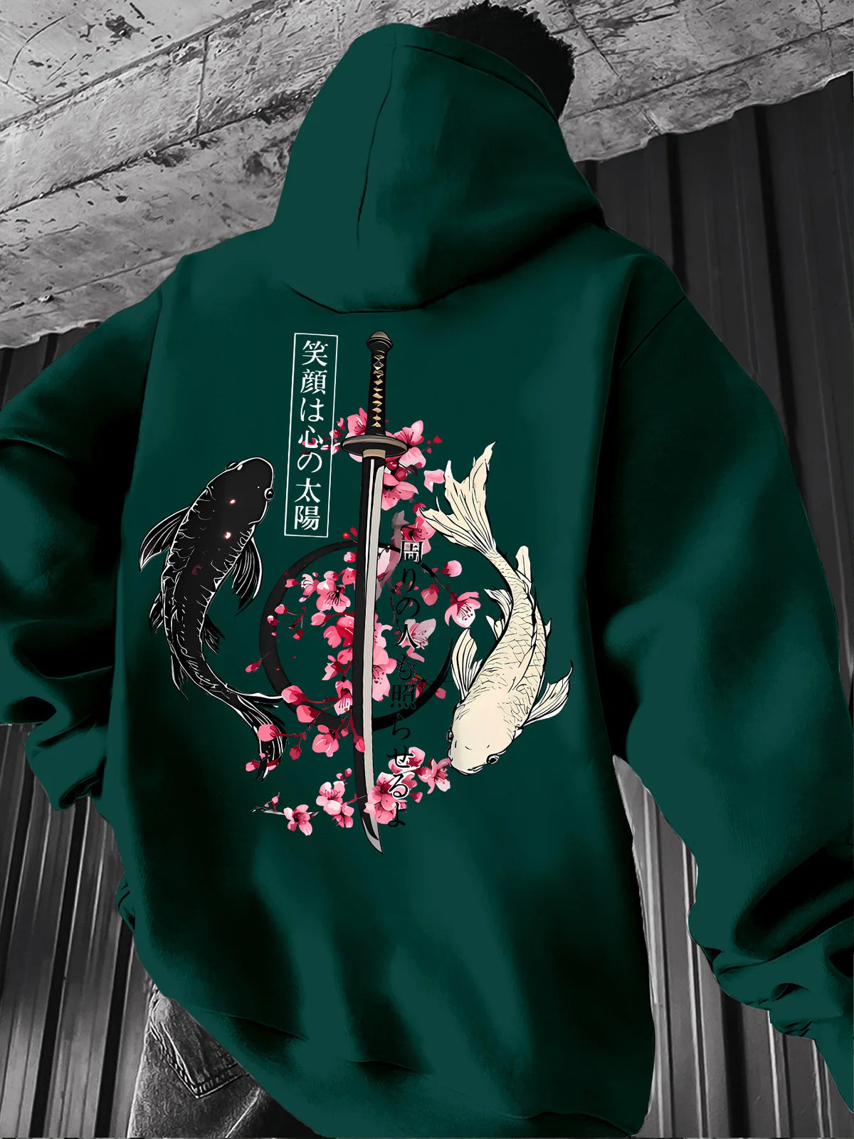 Men's autumn/winter fashionable printed hooded fleece sweatshirt versatile sporty casual loose oversized hooded top unisex style