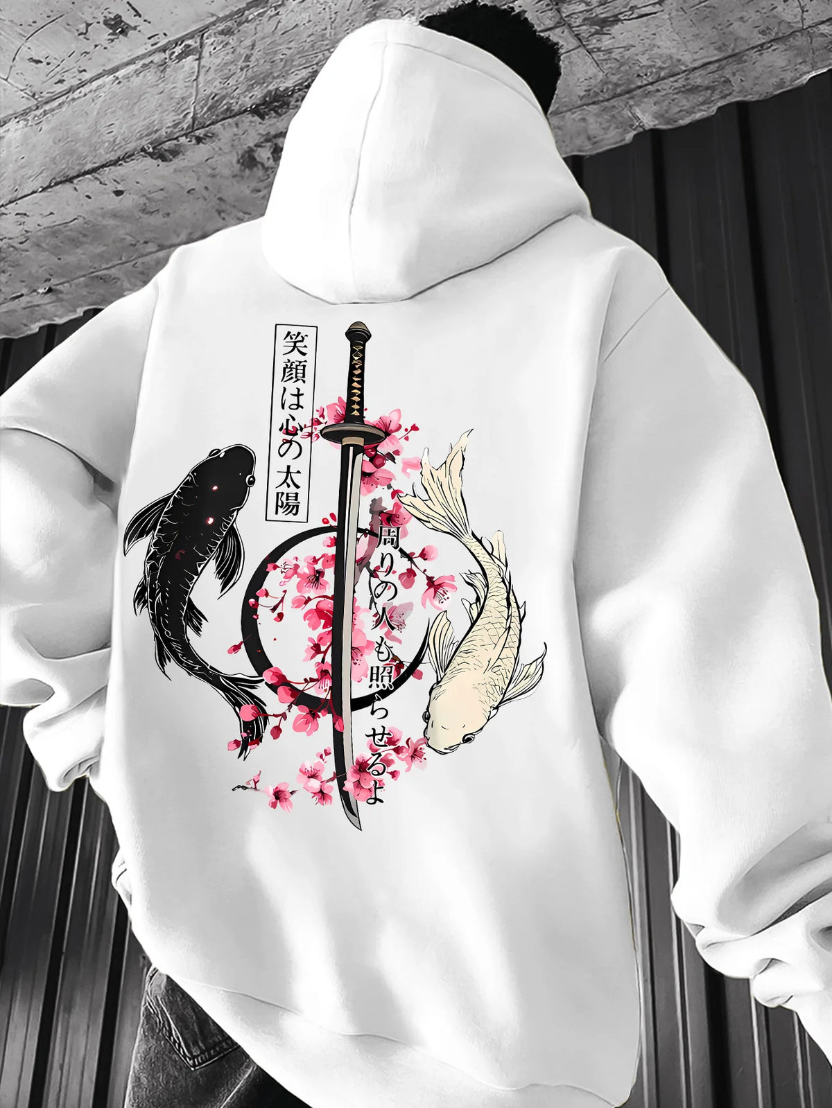 Men's autumn/winter fashionable printed hooded fleece sweatshirt versatile sporty casual loose oversized hooded top unisex style