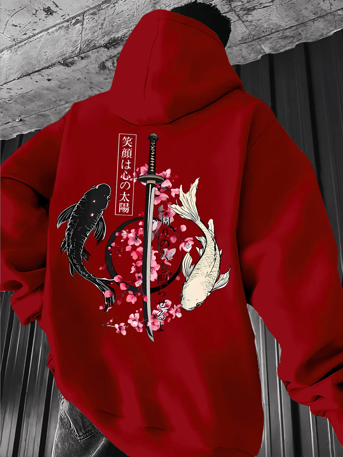Men's autumn/winter fashionable printed hooded fleece sweatshirt versatile sporty casual loose oversized hooded top unisex style