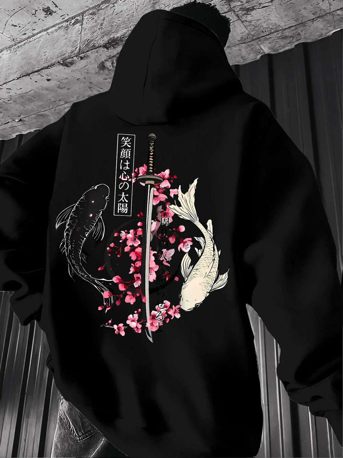 Men's autumn/winter fashionable printed hooded fleece sweatshirt versatile sporty casual loose oversized hooded top unisex style